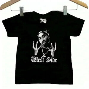 🌈 6/$60, Playertex, Tupac Shakur, Westside, Black, White T-shirt, XS